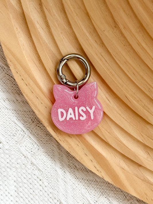 Pink Sugar Kitty Custom Resin Pet Tag