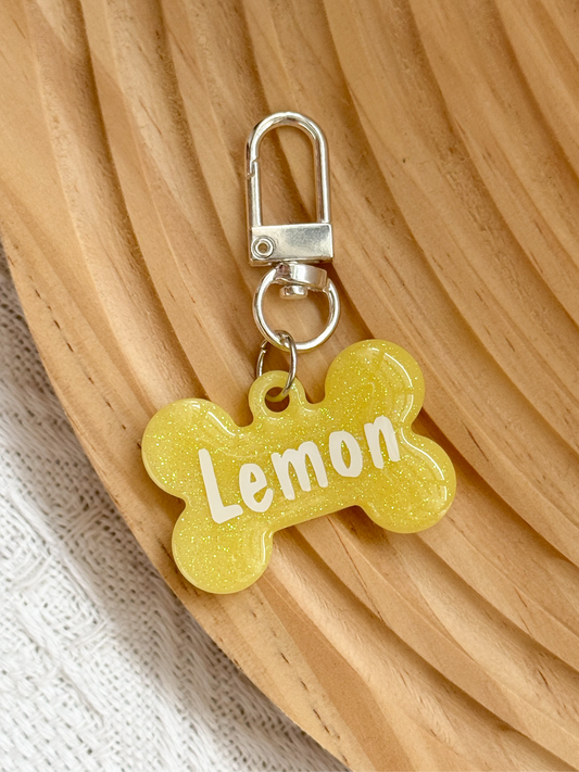 Yellow Sugar Bone Custom Resin Pet Tag