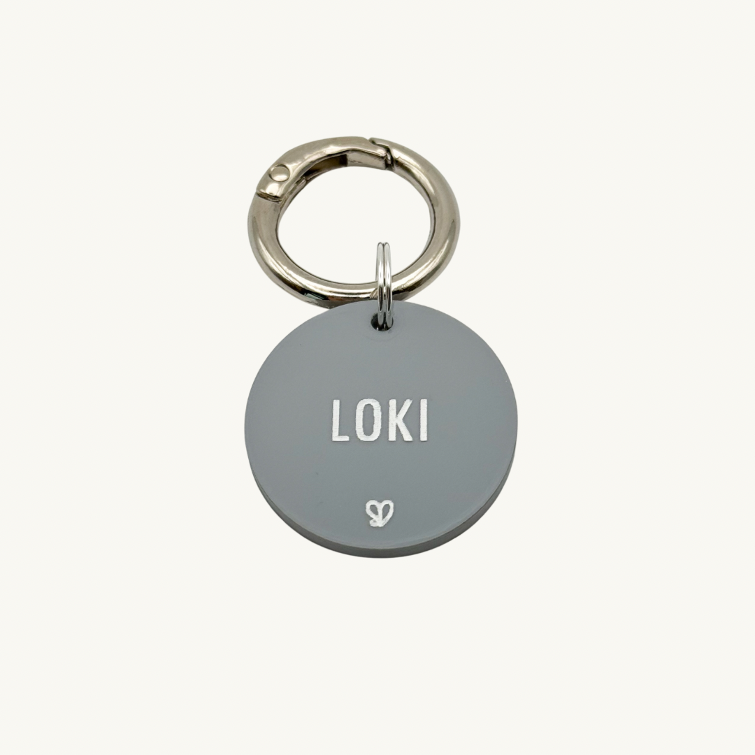 Basic Round Grey Pet Tag