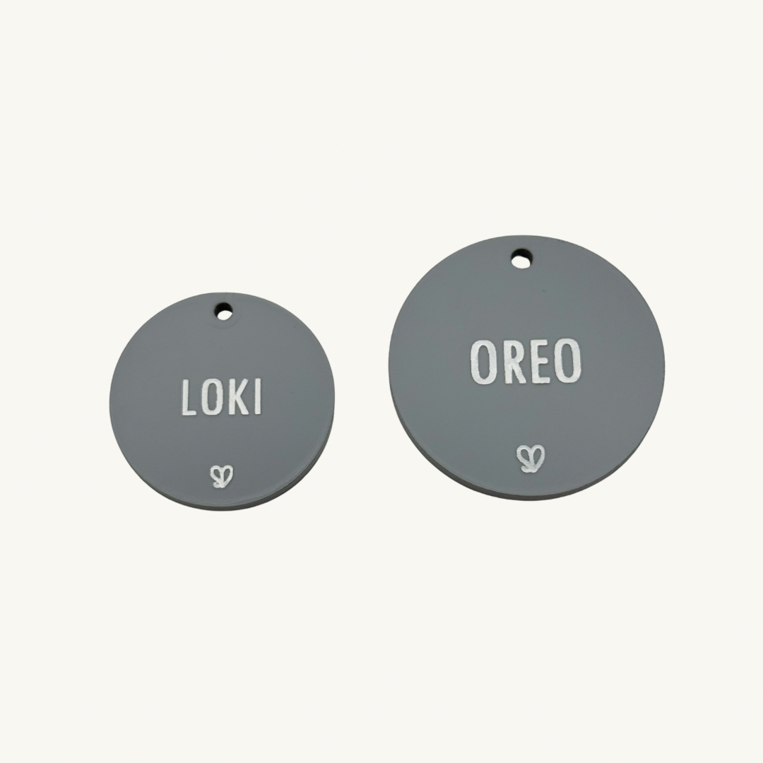 Basic Round Grey Pet Tag