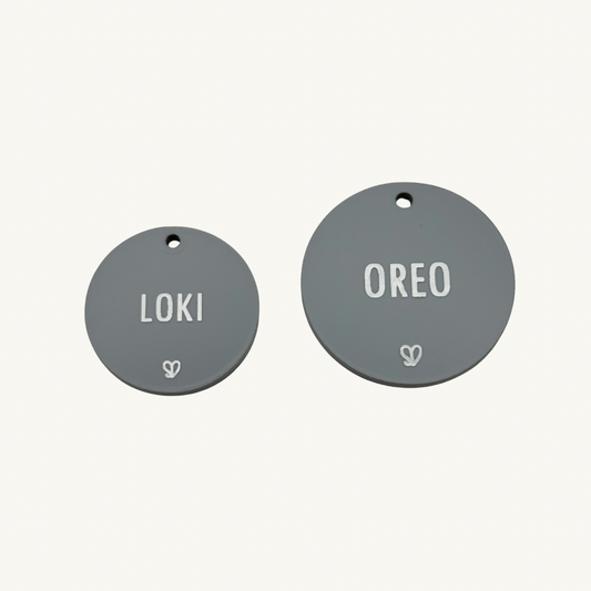 Basic Round Grey Pet Tag