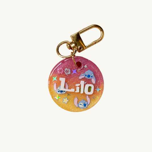 Stitch in the Sunset Resin Pet Tag