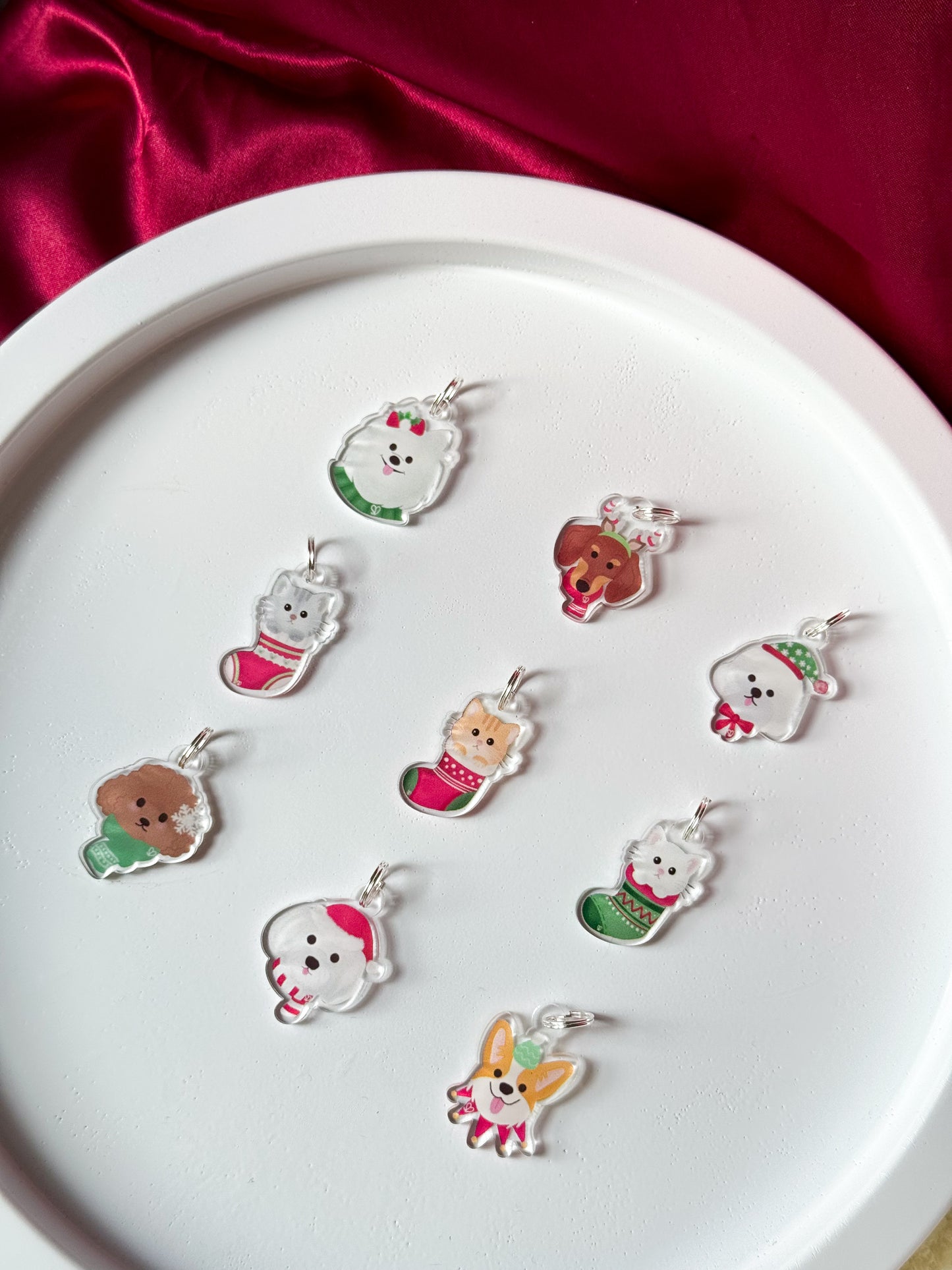 Festive Orange Cat Charm