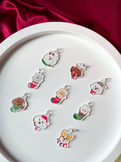 Festive Orange Cat Charm