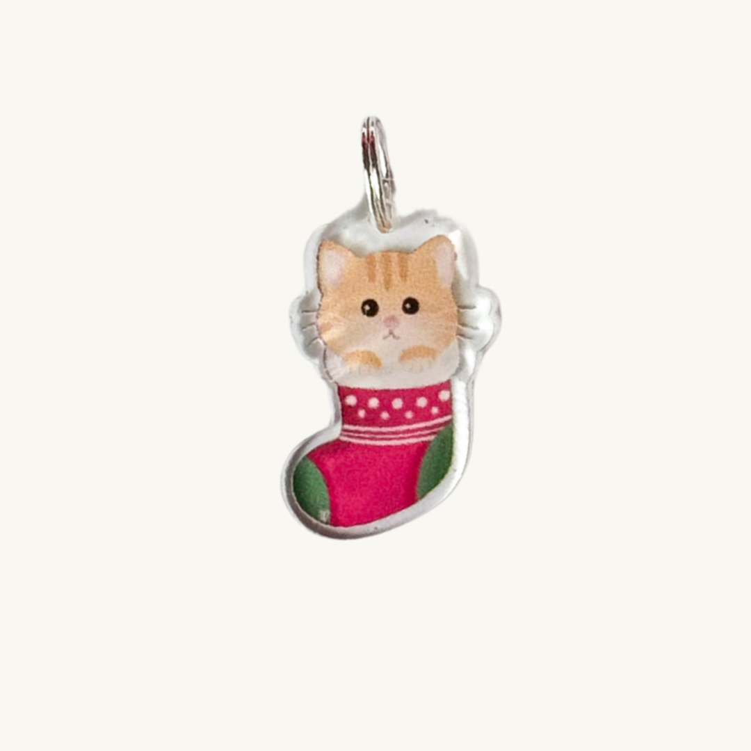 Festive Orange Cat Charm