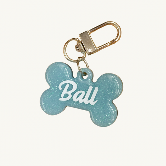 Product_Catalogue_-_25 : Blue Glitter Bone Pet Tag with customizable name