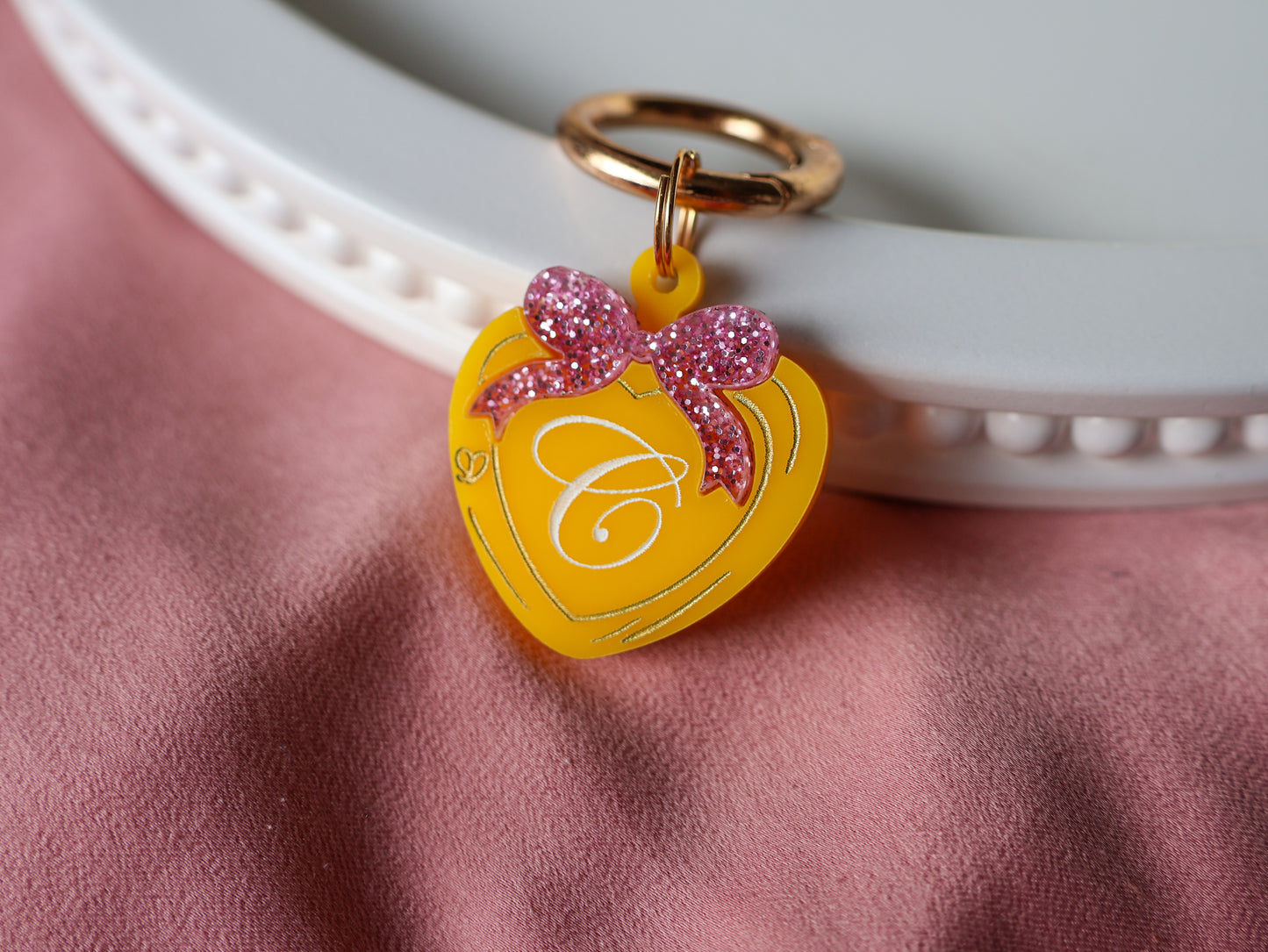 Heart Locket Initial Pet Tag