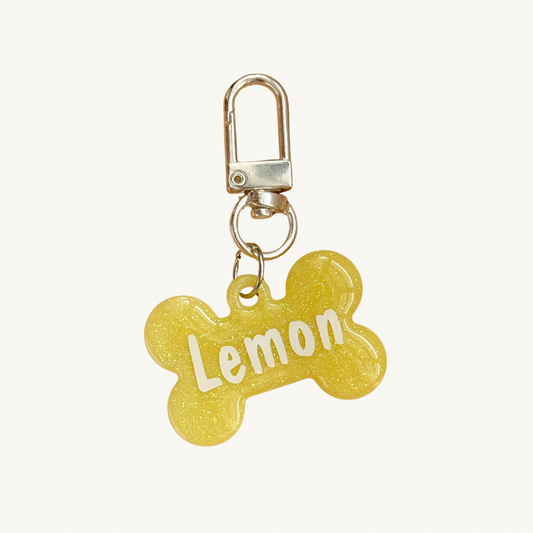 Yellow Sugar Bone Custom Resin Pet Tag