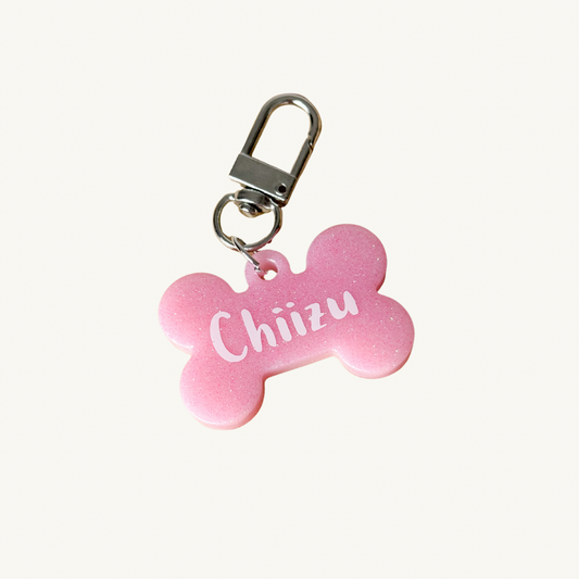 Pink Sugar Bone Custom Resin Pet Tag