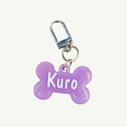 Purple Sugar Bone Custom Resin Pet Tag