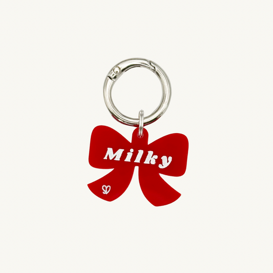 Red Bow Pet Tag